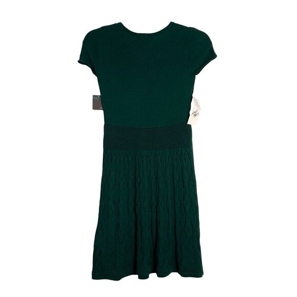 NWT Gabby Skye Hunter Green Textured Knit Dress Medium NEW - Picture 2 of 9